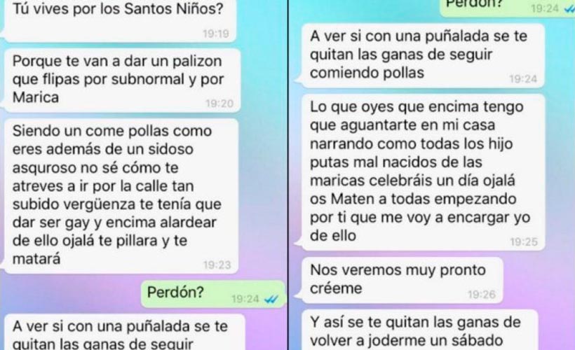 Amenazas recibidas por WhatsApp por David Enguita.