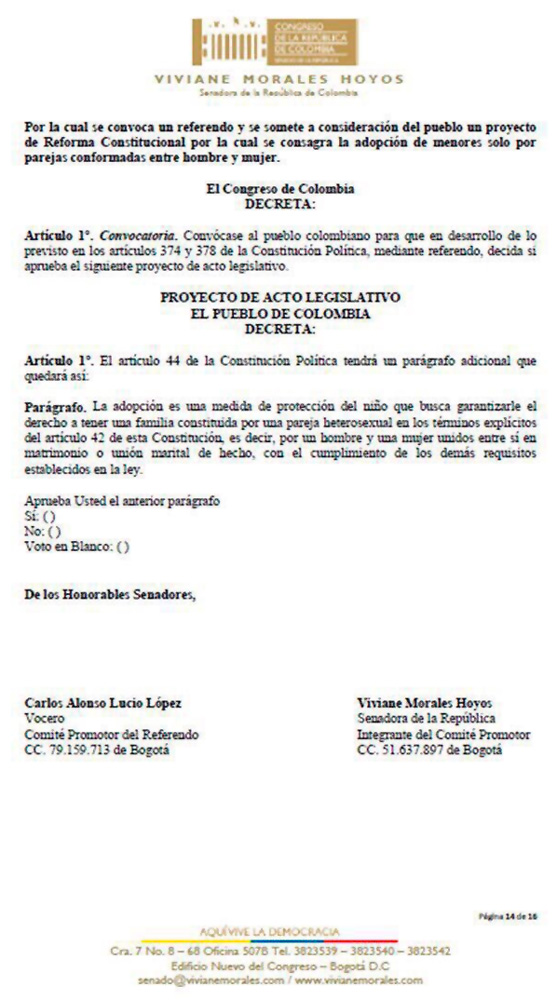 Borrador Referendo "Familia Natural"