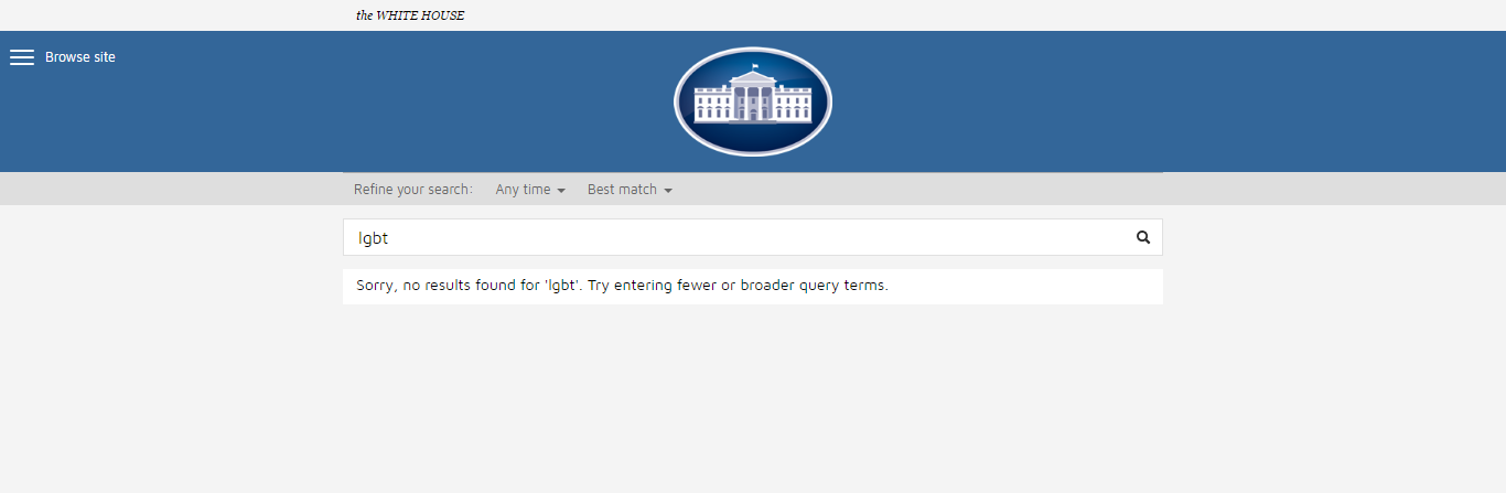 Busqueda LGBT en WhiteHouse