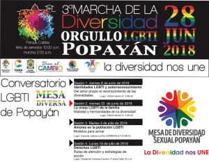 marcha del orgullo gay en colombia 2018 - Popayan