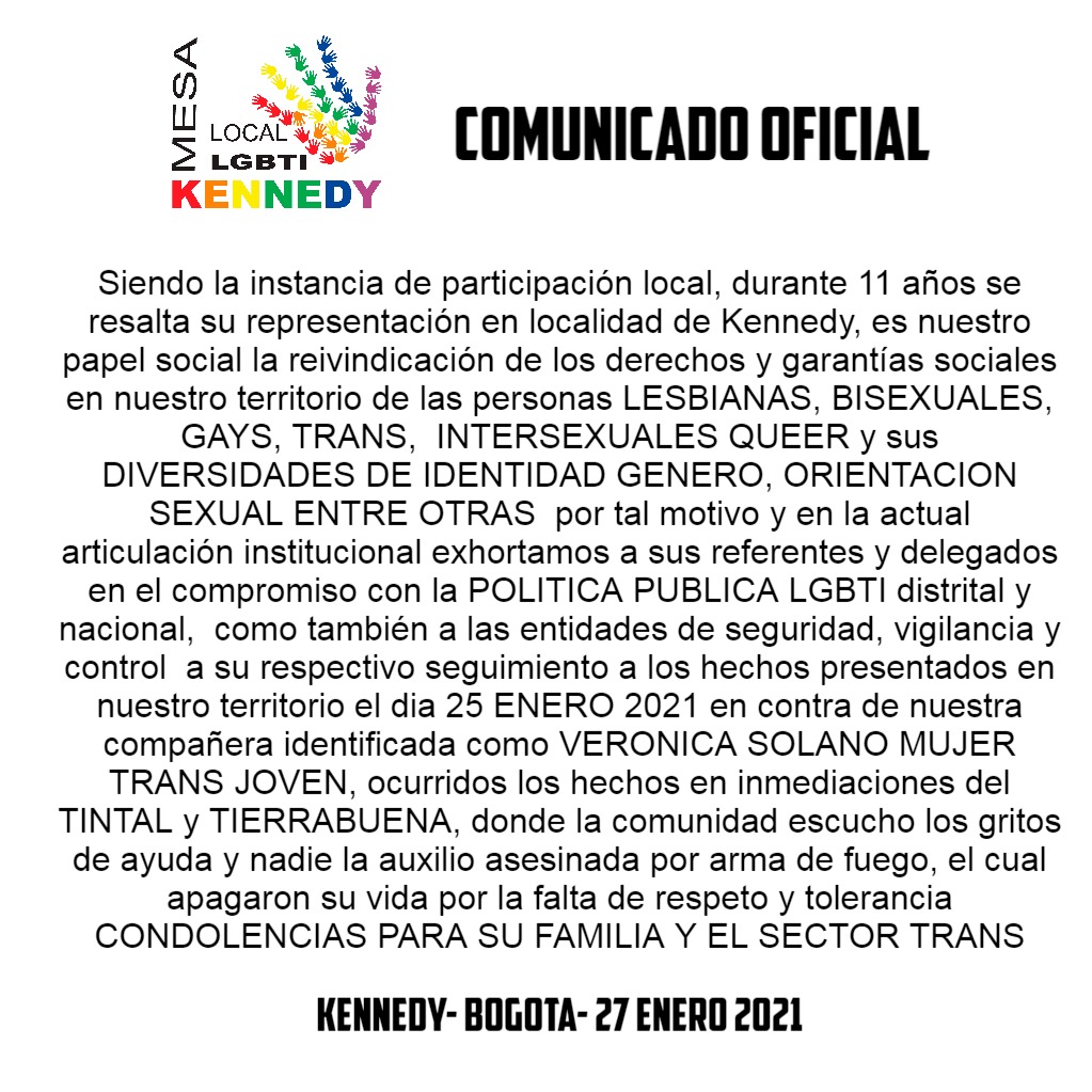 Colombia, En Colombia ya son dos mujeres trans asesinadas en lo que va del 2021, El Poblado en Historias
