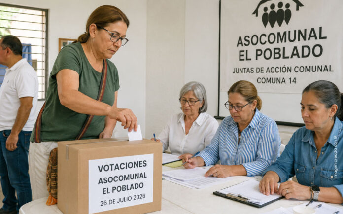 Nueva junta directiva de Asocomunal El Poblado elegida para el periodo 2026–2030.